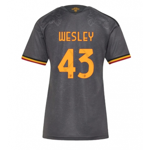 AS Roma Wesley Franca #43 Maglia Gara Terza Repliche 2026-27 Donna Maniche Corte AS Roma Wesley Franca #43 Maglia Gara Terza Repliche 2026-27 Donna Maniche Corte